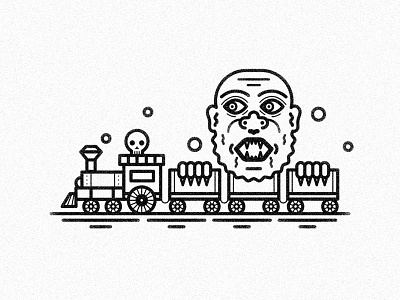 (Super Park) Ghost Train animation art pixel character illustration