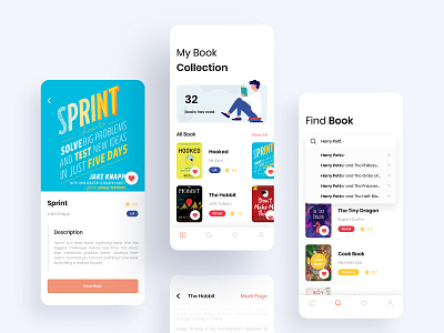 Book App #Exploration book book cover booking books clean description illustration ios iphone light list read reading search search bar search results