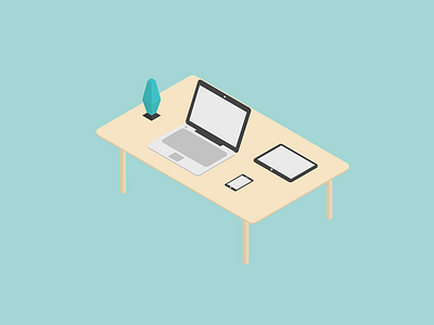 Workspace Isometric isometric laptop phone table table work workspace