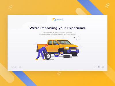 Maintenance Page #Exploration car clean dashboard desktop illustration maintenance page ui ux web website yellow