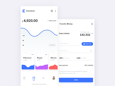 Coinstand Crypto App app bitcoin clean crypto currency digital ethereum ios iphone money x