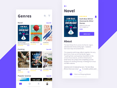 Book Store #Exploration book clean genres ios iphone iphone x list typography