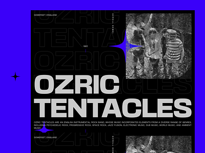 Ozric Tentacles clean concept electric england futuristic instumental landingpage modern moderntypeface music musicband ozrictentacles portfolio rockband trance typography uidesign uiux webdesign website