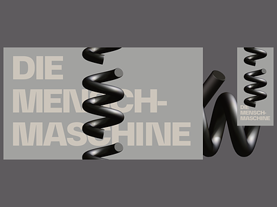 DIE MENSCH-MASCHINE 3dart 3dmodel branding graphic art landing page layout minimal modern responsive typeface typography web design