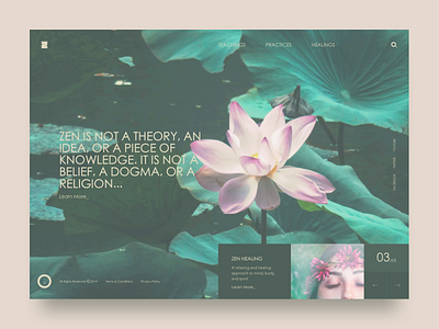 Zen article asia designlove graphic art happy healings homepage interaction landingpage love peace practice teaching ui ui design ux uxdesign webdesign website zen