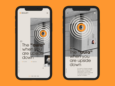 Singularity | Mobile art article graphic iphonex mobile mobile ui orange responsive ui design uidesign ux uxdesign webdesign website