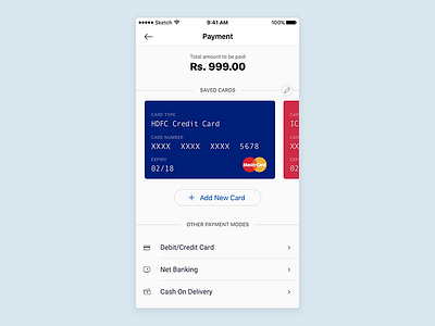 Payment Method credit card ecommerce mobile payment sketch ui user interface ux