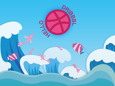 Hello Dribbble ocean，fish，hello ，chase