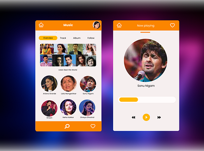 Daily UI #009 (Music Player) 008 app arati challenge daily designs hitz music player singer songs