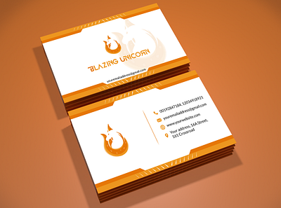 Business Card for Blazing Unicorn adobe illustrator brand brand identity business card business card design company design graphic design illustration logo logo design minimal minimalist modern professional simple