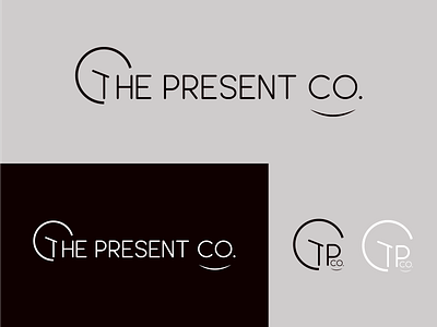 Logo for The Present Co. adobe illustrator brand identity creative design entertainment agency entertainment agency logo entertainment company entertainment logo gift graphic design happiness illustration logo logo design minimal modern present professional smile time