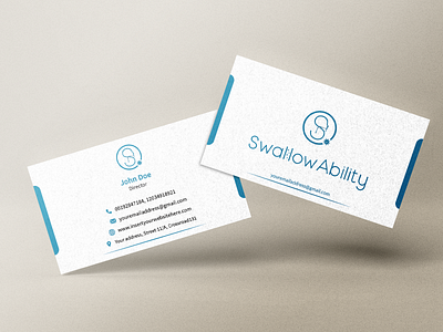 Business Card for Swallow Ability adobe illustrator best business cards brand identity business card creative design graphic design illustration logo logo design medical medical business card minimal modern pharmaceutical professional swallow ability swallow test test unique business card