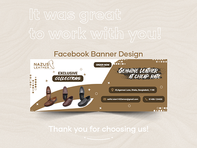 Facebook Banner Design for a Client banner brand identity combination mark logo creative design facebook banner facebook banner design facebook cover graphic design illustration leather company logo leather logo leather related logo logo logo design minimal pictorial logo professional professional logo unique