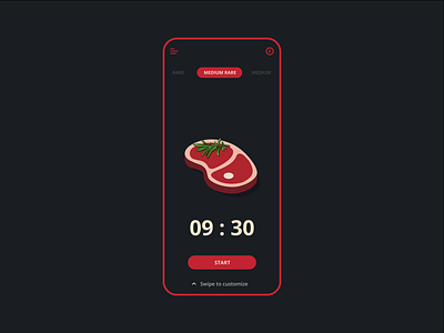 Steak Timer App Design animation cooking food gif mobile app design steak timer ui ux