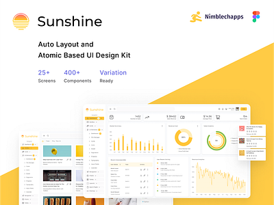 SunShine - Figma UI Design Kit (Auto Layout) admin app clean dashboard figma interface kit minimal modern template ui ui kit