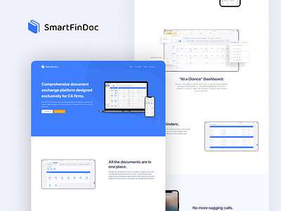 SmartFinDoc accounting blue branding clean minimalist mobileui saas ui userexperience ux webui