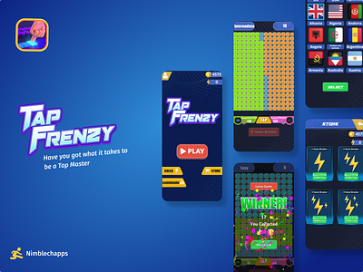 Tap Frenzy colorful game design gaming mobile gaming mobile ui mobile ux tap tap frenzy user experience user interface