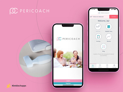 Pericoach App feminism gui interface iot iot apps medical apps mobile ui pericoach pink ui user experience user interface ux white women women app