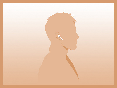 Blond Male Silhouette With Apple Airpods