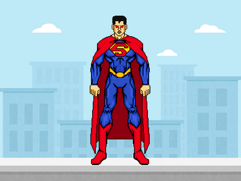 Superman animation character goldman illustration man of steel movie super hero superman vector