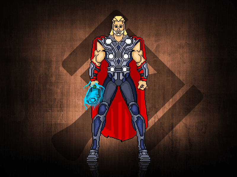Thor animation avengers character goldman illustration movie spiderman superhero vector