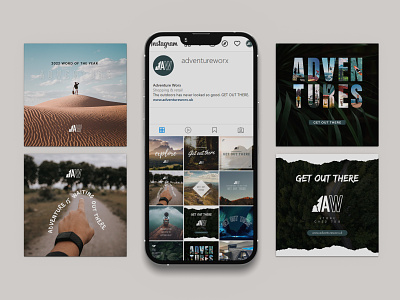 Adventure Worx - Social Media branding design graphic design typography