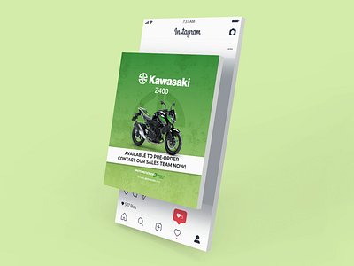 Kawasaki - Z400 - Instagram Mockup graphic design