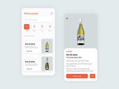 Wine app concept app design dailyui design mobile ui uiux