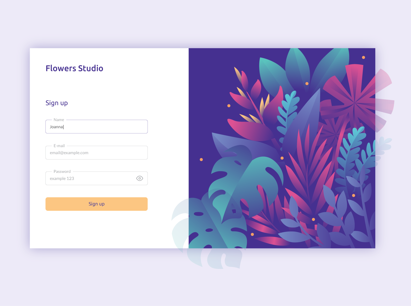 Sign up form design by Tetiana Cholombytko on Dribbble