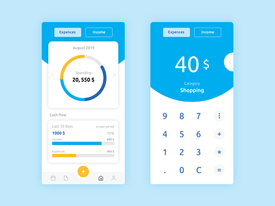 Calculator in money tracking app app design budget dailyui design mobile money uiux