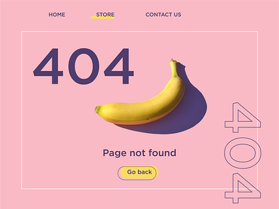 404 404 banana colors concept dailyui design error 404 error page pink uiux web