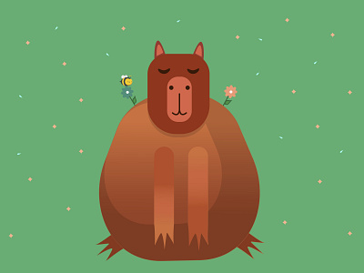 a capibara illustration vector