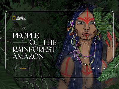 National Geographic Landing Page amazon art design graphic design illustration illustrator indian landing page national geographic procreate rainforest ui vector
