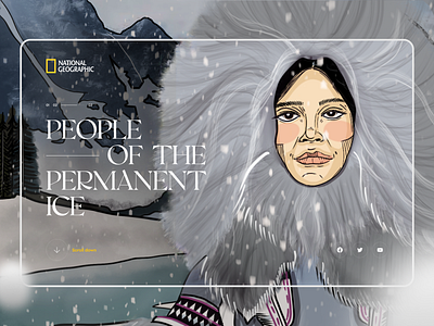 National Geographic Landing Page art artistic design graphic design ice illustration illustrator landing page lapplander national geographic person procreate vector website