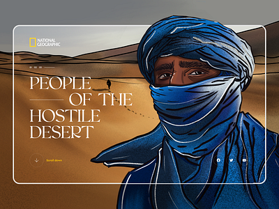 National Geographic Landing Page art concept desert design graphic design illustration illustrator national geographic procreate sahara sand ui website