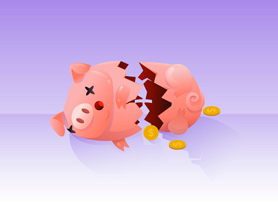 Piggy bank is empty bankrupt bellaturgia empty piggybank vector illustration vectorart