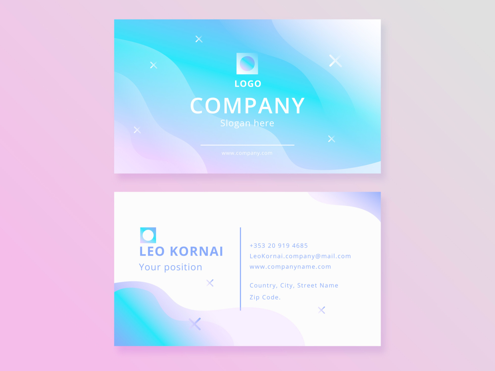 Pastel Business card template by Skaiste T. on Dribbble