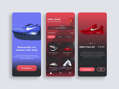 Sneaker club App| UI 👟 app argentina clothes club design graphic design mobile ropa shop sneakers ui user interface ux vector