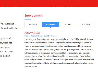 Employment History about cv gradient portfolio quicksand redesign source sans ui website