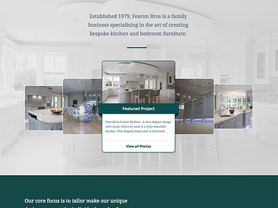 Kitchen/Bedroom Designers (WIP) card design droid serif gallery gradient green grey homepage responsive rwd ui web