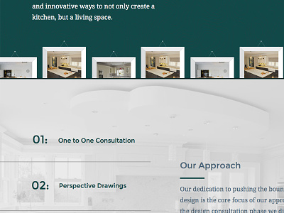 Our Approach card design droid serif gallery gradient green grey homepage responsive rwd ui web