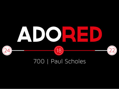 Adored (Paul Scholes Tee) black football governor maven pro mufc red tee typography white