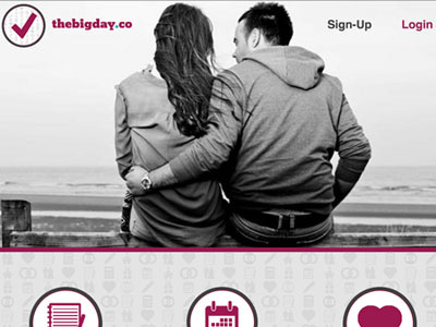 Homepage bevan grey helvetica homepage icons pink thebigday website wedding
