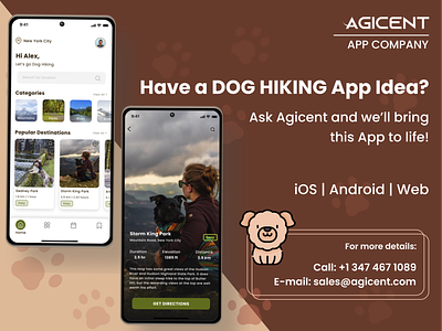 Dog Hiking UI Concept UI agicent android app design appdevelopment create an app design dogsthatexplore happydog ios mobileappdevelopment pets ui ux