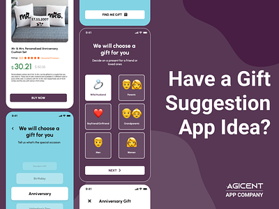 Gift Suggestion App Concept UI - App Idea agicent android app app design birthday create an app design flowers gift gift ideas giftsforher giftsforhim giftshop handmade ios app love personalized gifts shoplocal ui ux