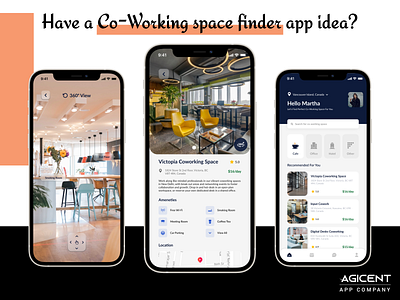 Co-Working space finder app idea - Concept App UI