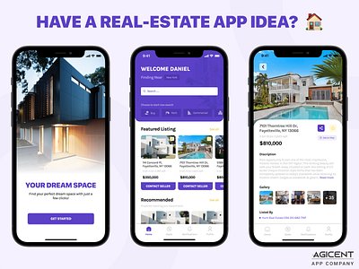 Real Estate App Idea - Concept App 🏠 android app app design branding business buy create an app design dreamhome forsale home househunting investment ios app newhome property realestate rent sell ui ux