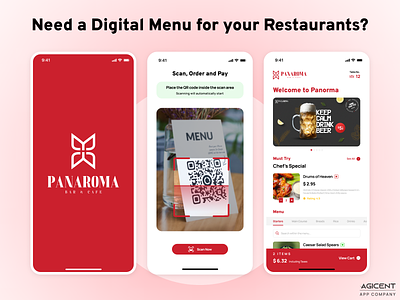 Digital Menu App agicent android app app app design branding create an app design digitalmenu emenu food ios app logo menudesign menudigital order qrcode qrmenu restaurant ui ux