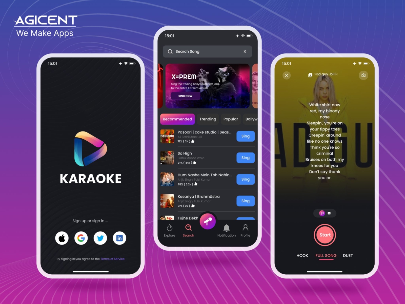 Social Karaoke Singing Mobile App UI Kit Graphic by betush