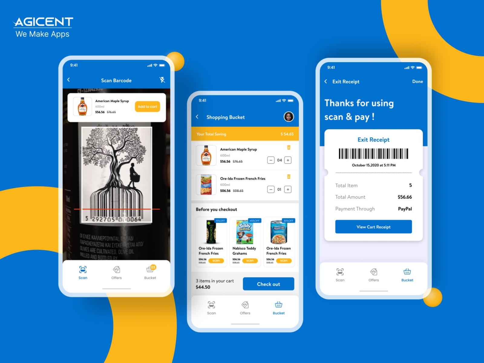 Supermarket Checkout App - Concept UI agicent amazon go android app app design automated checkout bar code business checkout create an app design ios app offers products scan and pay self checkout stores supermarket ui ux wallmart